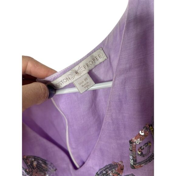 Boston Proper Lavender Purple Sequin Line. blend Mini Dress Size 10 Princess - Picture 6 of 12